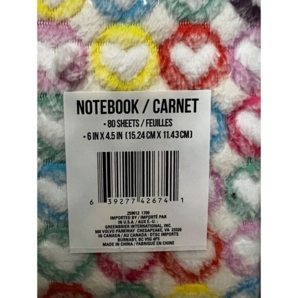 Bundle of 2 Fuzzy Hearts Notepads 80 Pages Multi Color Fuzzy - Picture 6 of 11
